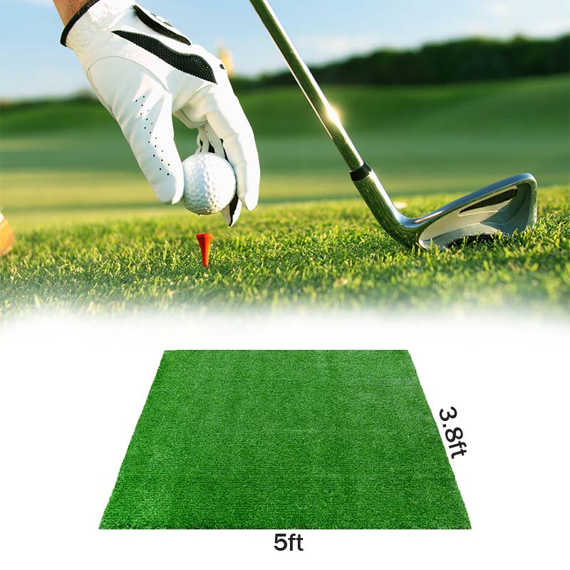 Golf Hitting Mats - 3.8x5 Artificial Turf Training Mat For Indoor-Outdoor Swing Practice