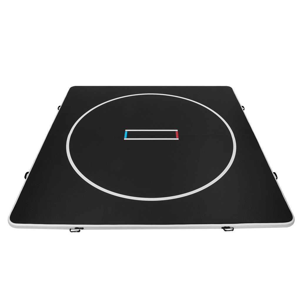 13x13 Ft Wrestling Mat Inflatable, Martial Arts Thick Mat For Home Gym Exercise, PVC Foldable Training Mats With Circles And 600W Air Pump, For Gymnastics, Tatami, Jiu Jitsu BJJ MMA Judo, Black