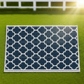 Reversible Polypropylene Outdoor Rug Folding, Durable, Perfect  With Four Straps  Waterproof Outdoor For Camping, Deck & Beach Black