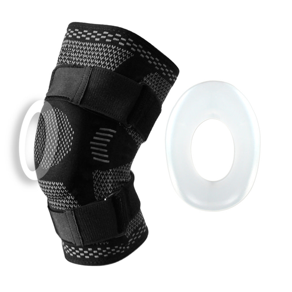 Knitted Compression Knee Sleeve with Silicone Strap – Sports Support