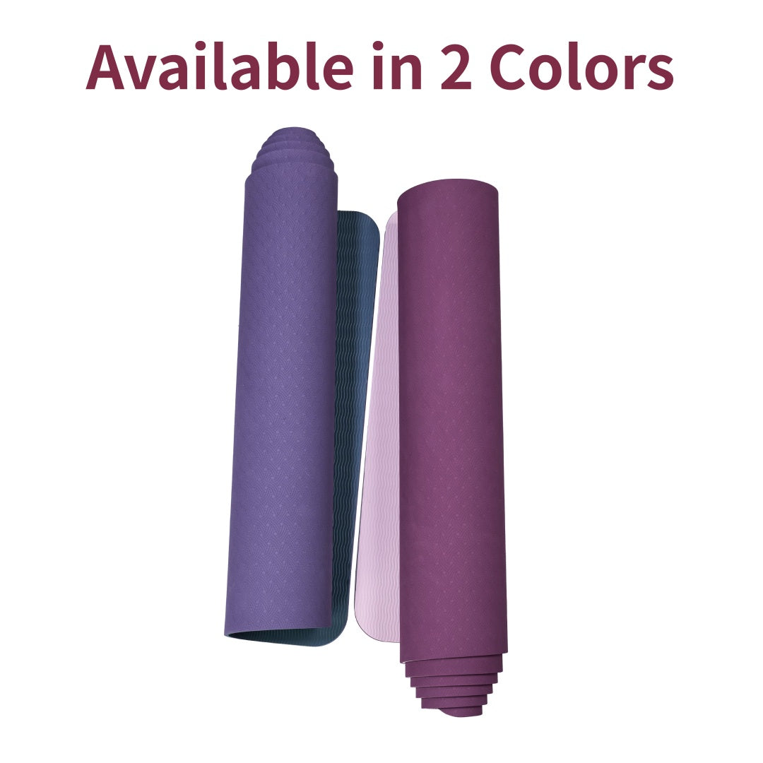 Yoga Mat, Exercise Yoga Mat With Non-Slip Design, Professional TPE Exericise Mat, 72X 24 Multi-Purpose Workout Mat For Women, Pilates Fitness And Floor Exercises