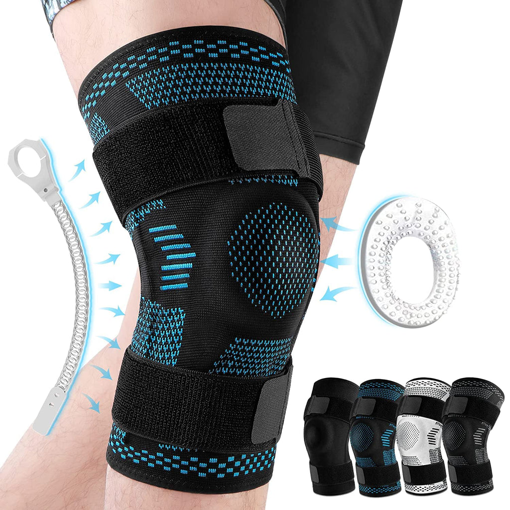 Knitted Compression Knee Sleeve with Silicone Strap – Sports Support