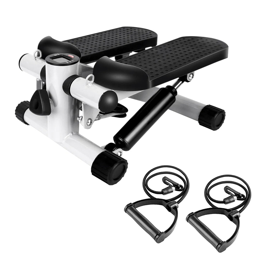 Exercise Stepper For Women Mini Fitness Stepper With 2 Resistance Bands LCD Monitor Max 330.7LBS Load Stair Stepper Quiet Stepper