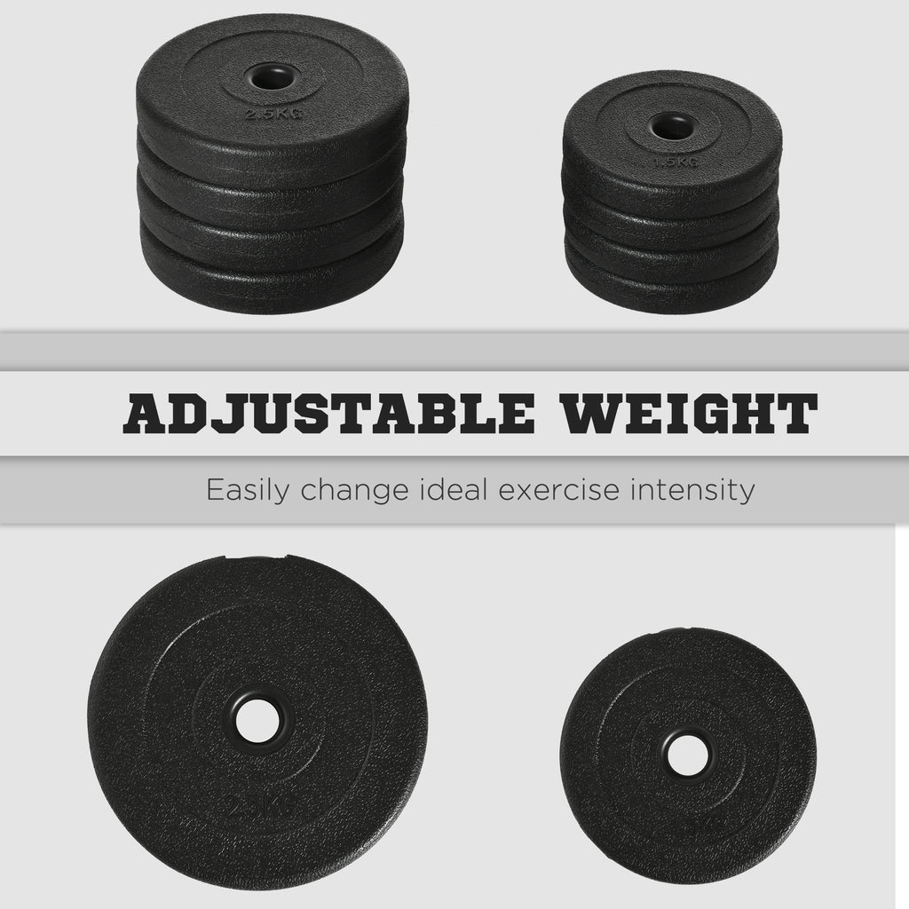 20KG Adjustable Weights Dumbbells Set, Dumbbell Hand Weights For Home Office Gym Body Fitness Lifting Training, Black
