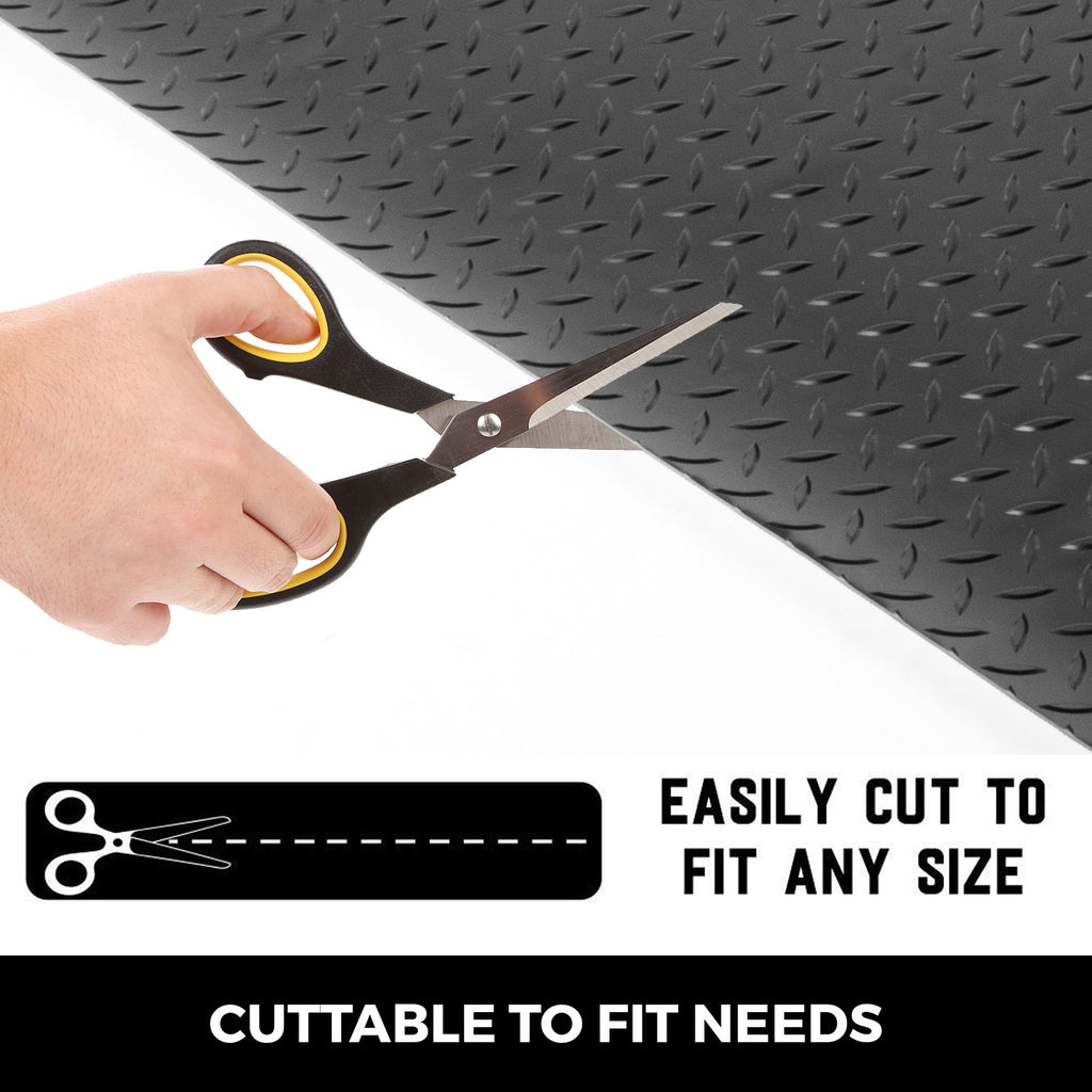 Garage Floor Mats 2 Rolls 17 X 3.6 Ft Garage Mat 2.5mm Thickness Black Garage Flooring PVC Garage Mats For Under Car