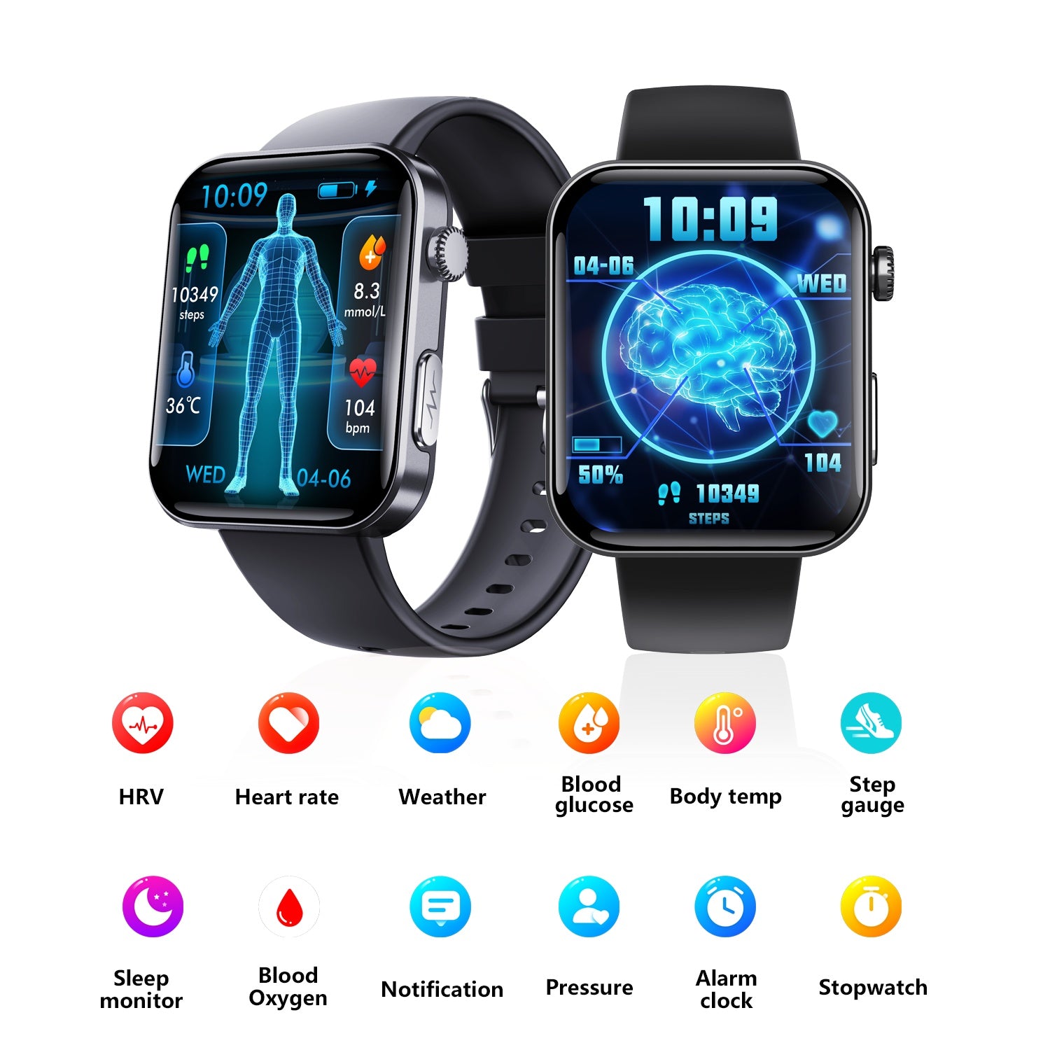 Smart Watch For Men Women Healthy Mornitoring Ips Screen Fitness Tracker With Bluetooth Call  IP67 Waterproof Heart Rate Sleep SpO2 Monitor Pedometer Multiple Sports 7 Days Battery Life