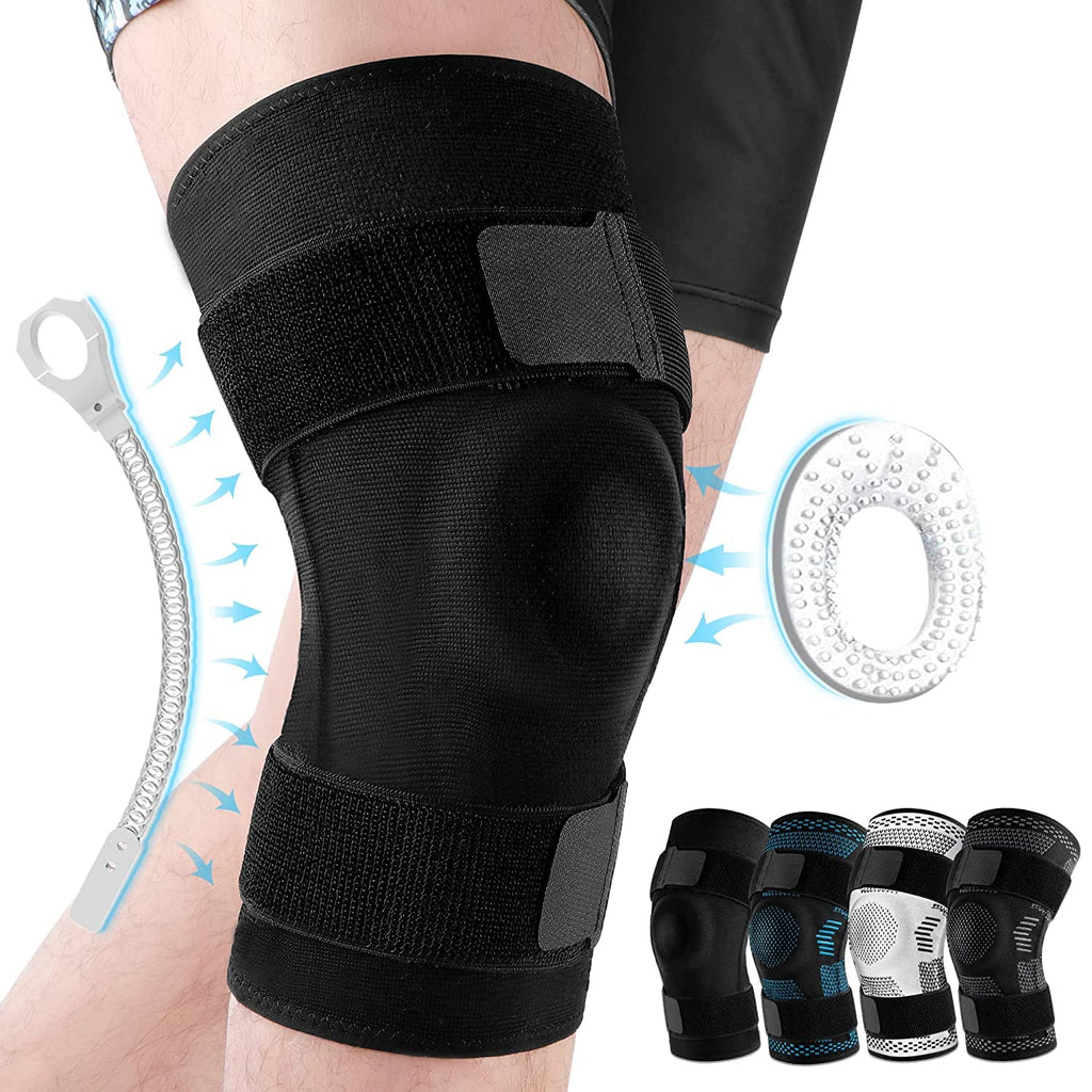 Knitted Compression Knee Sleeve with Silicone Strap – Sports Support
